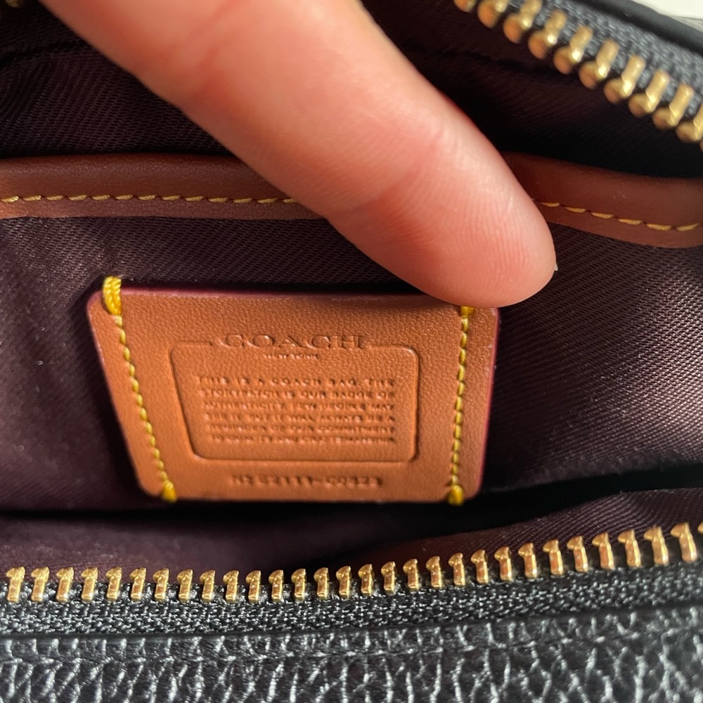 Coach Black Leather Crossbody Camera Bag with Gold Hardware - Picture 13 of 15